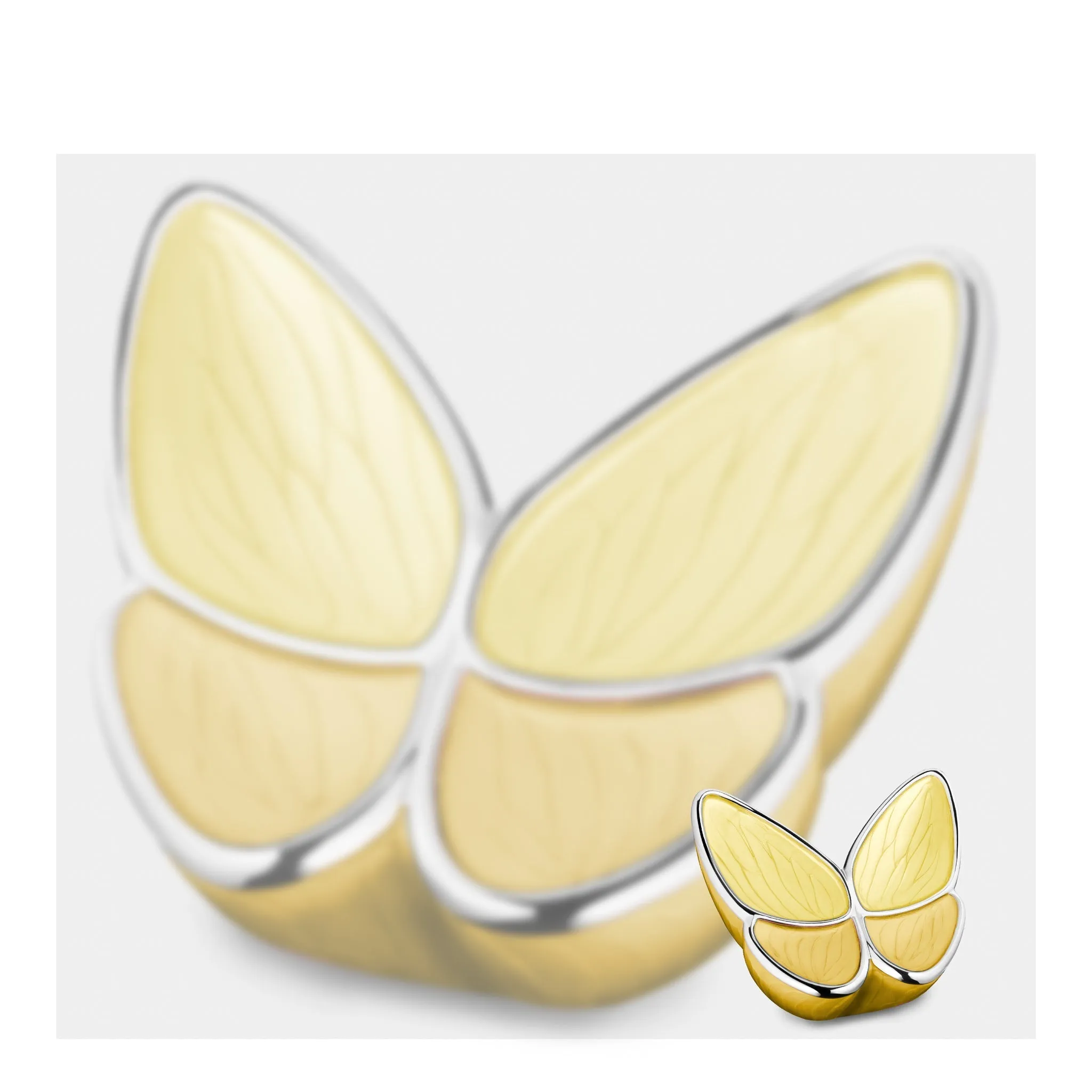 Wings of Hope Butterfly Cremation Urn in Pearl Yellow