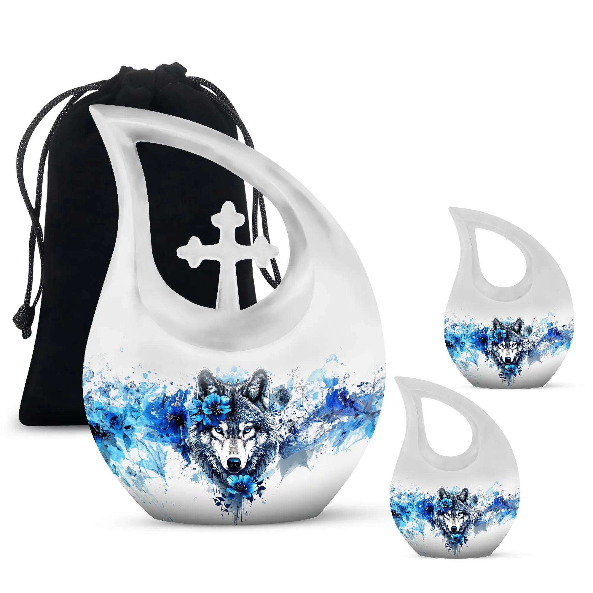 Wolf's Embrace - Solemn Keepsake Memorial Urn for Eternal Peace