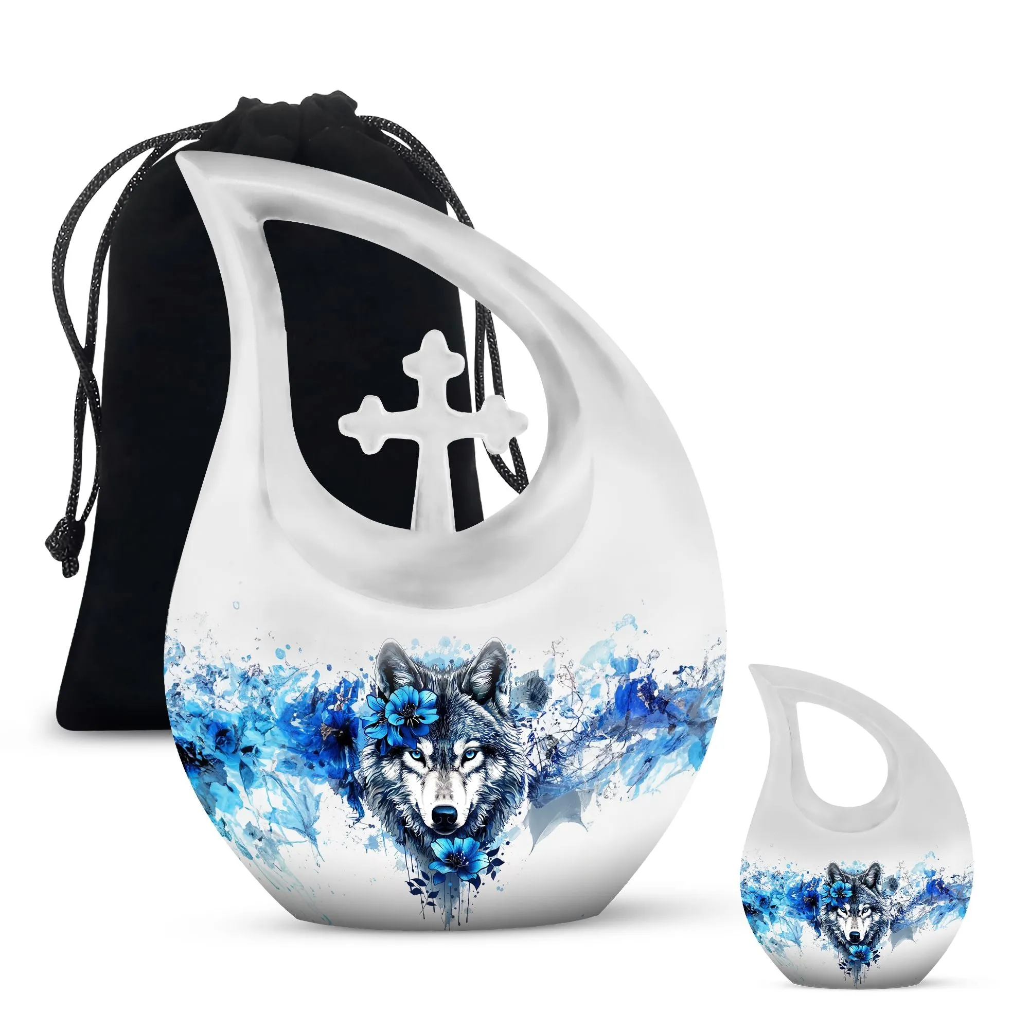 Wolf's Embrace - Solemn Keepsake Memorial Urn for Eternal Peace
