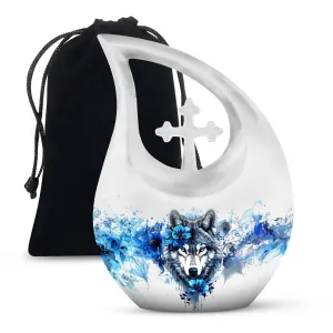 Wolf's Embrace - Solemn Keepsake Memorial Urn for Eternal Peace