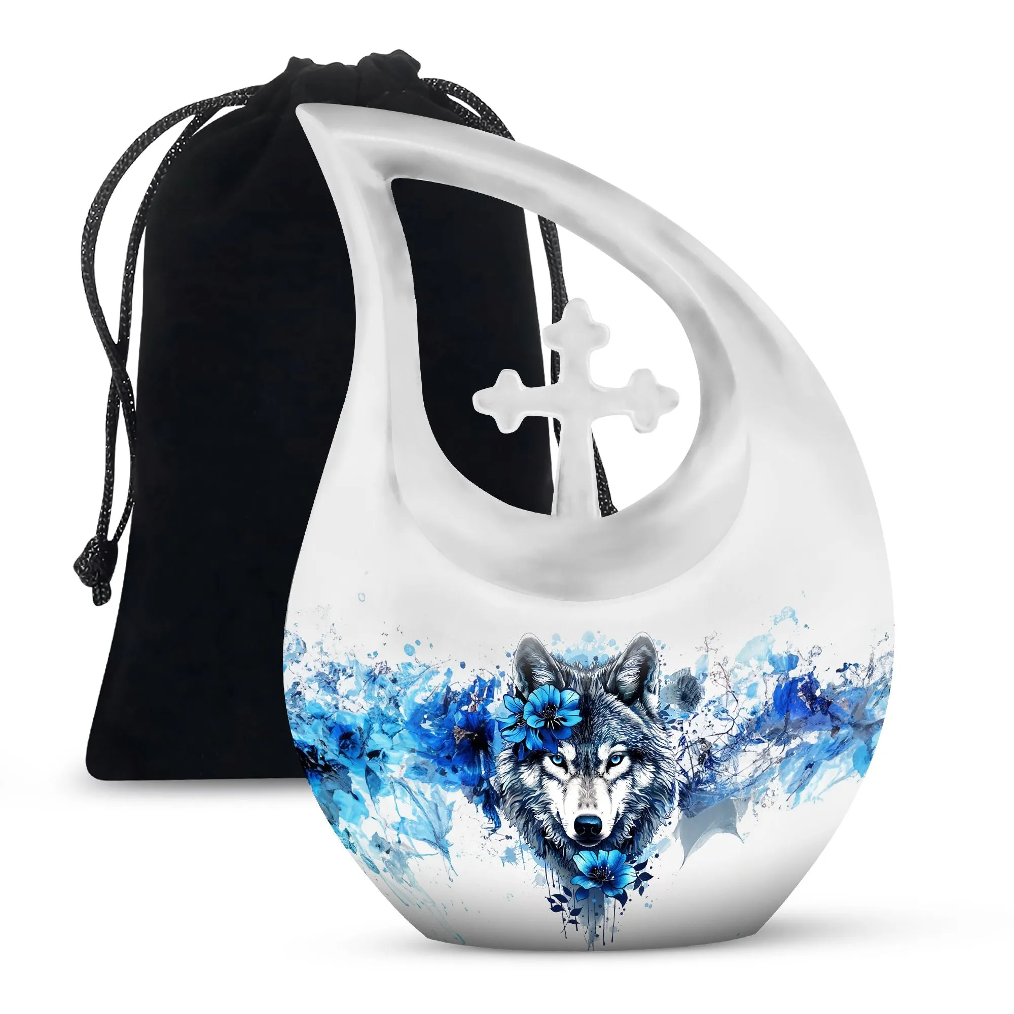 Wolf's Embrace - Solemn Keepsake Memorial Urn for Eternal Peace