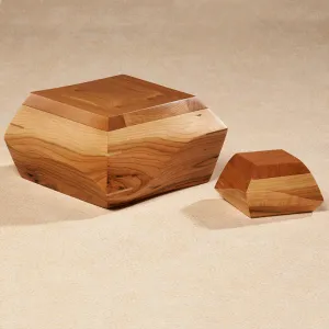 Woodsculpt Hand Carved Cherry Wood Cremation Urn