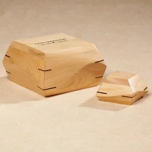 Woodsculpt Hand Carved Pine Wood Cremation Urn
