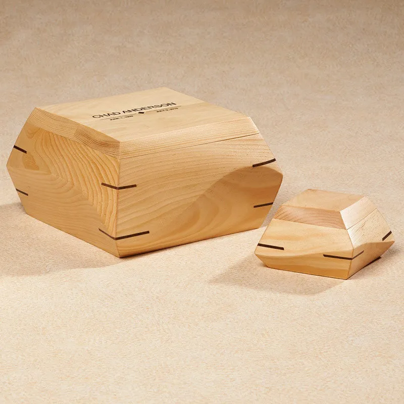 Woodsculpt Hand Carved Pine Wood Cremation Urn