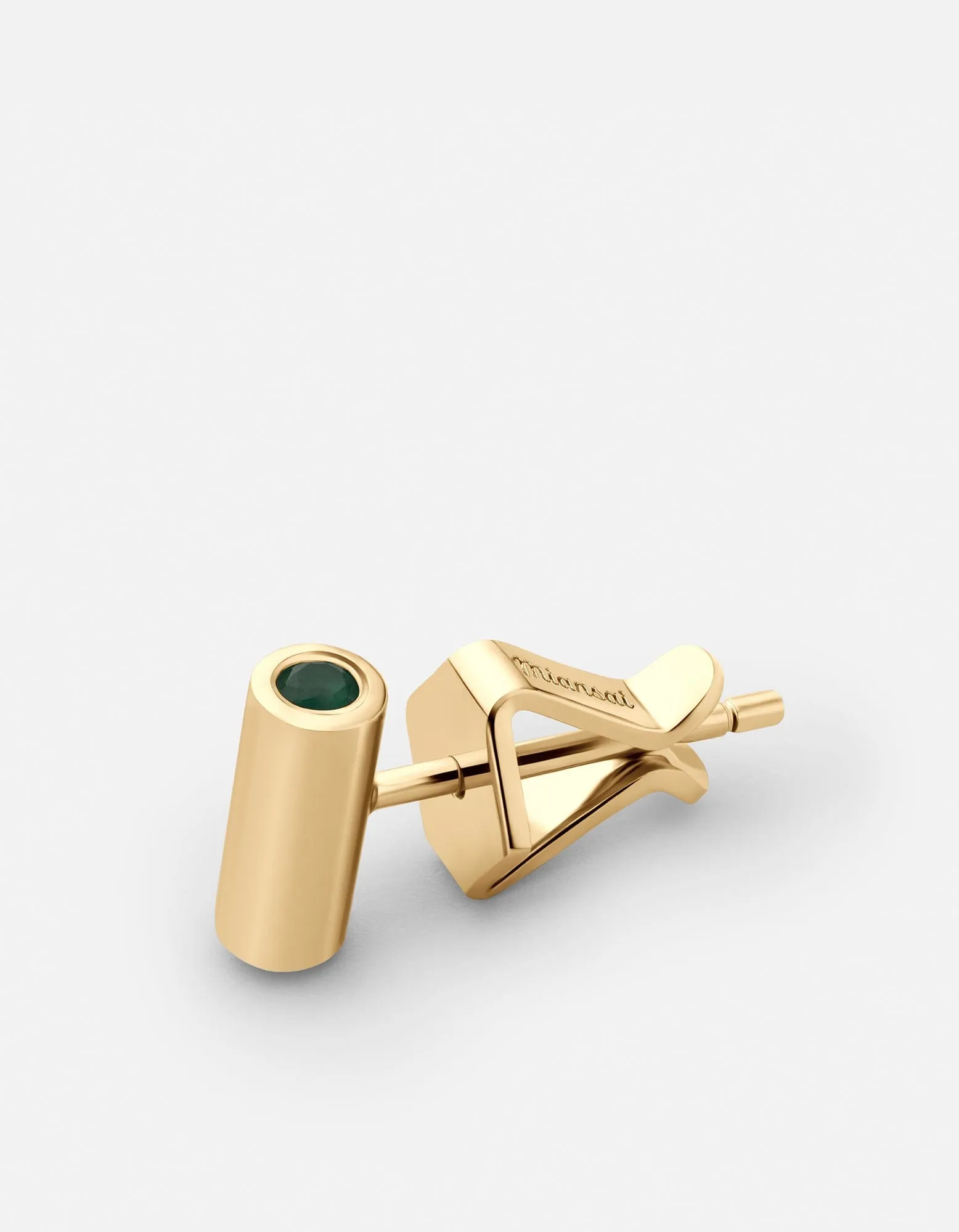 Wren Green Onyx Stud Earring, Gold Vermeil