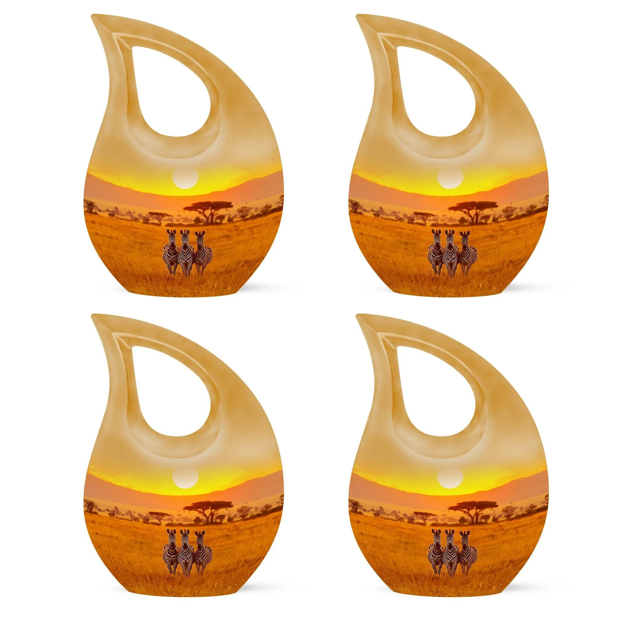 Zebra Themed Memorial Dignity - A Large Capacity for Cremation Remembrance