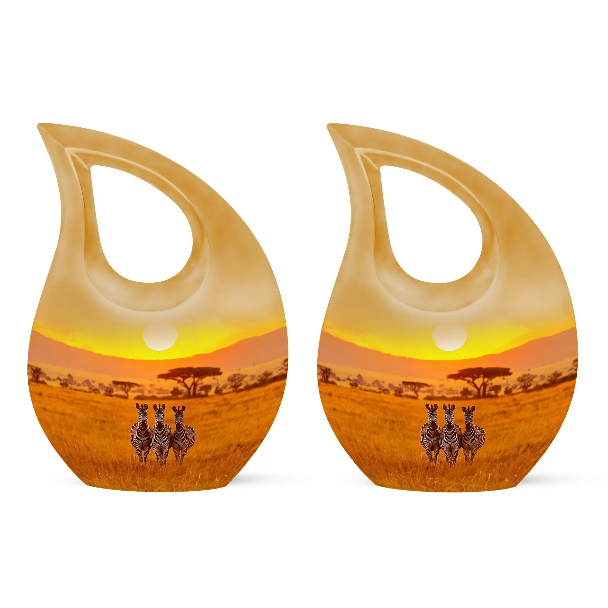 Zebra Themed Memorial Dignity - A Large Capacity for Cremation Remembrance