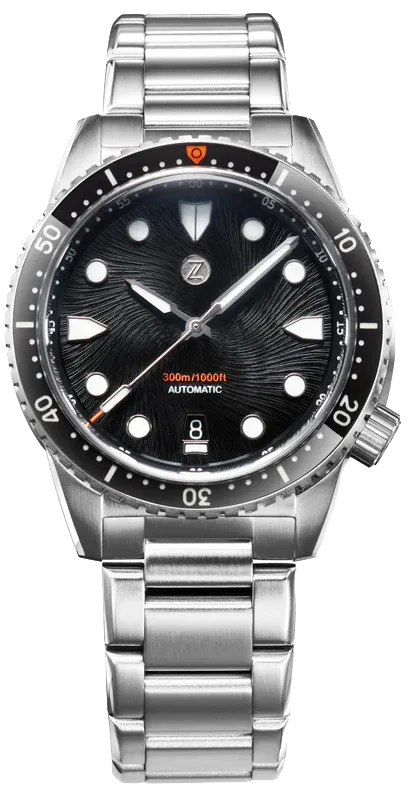 Zelos Mako 300m Diver Satin Black