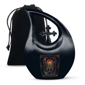 Zodiac Cross Drop Memorial Urn - Funeral Elegance for Endearing